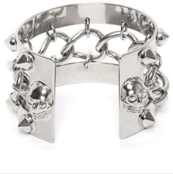 ALEXANDER MCQUEEN Studded Silver Cuff - Picture 1 of 8